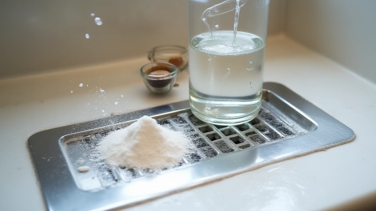 Czyszczenie odpływu liniowego sodą i octem