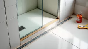 jak ułożyć płytki przy odpływie liniowym